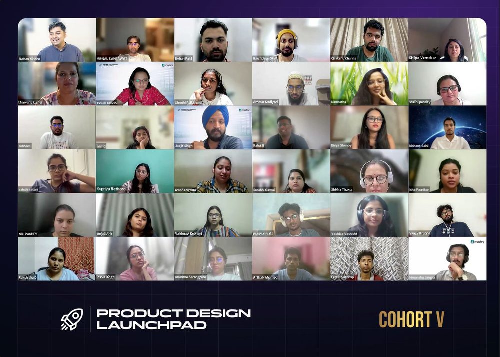 Product Design Launchpad Cohort V mentors and mentees on a live video session